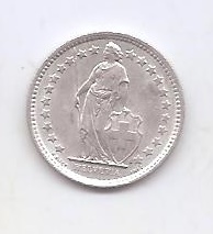 SUIZA DEL AÑO 1957 DE 1/2 FRANCO